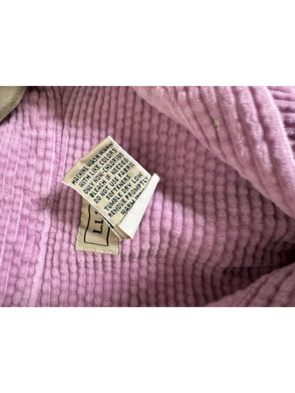 L.L. Bean Purple Pink Comfort Corduroy Button Up Shirt Medium Petite 100% Cotton - Picture 9 of 14